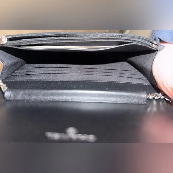 Chanel black Swarovski crystal woc wallet on a chain mini flap classic cc RARE - Picture 13 of 15